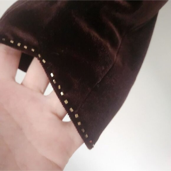 ADRIANNA PAPELL Occasions | Velvet jacket evening brown beaded sz 10P - Picture 6 of 6